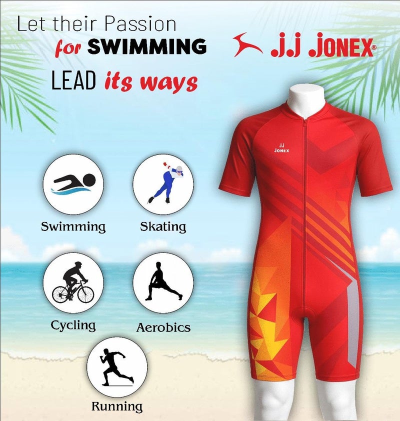 Jonex Unisex Swim and Skating Wear - Red, Size 28 - Image 4